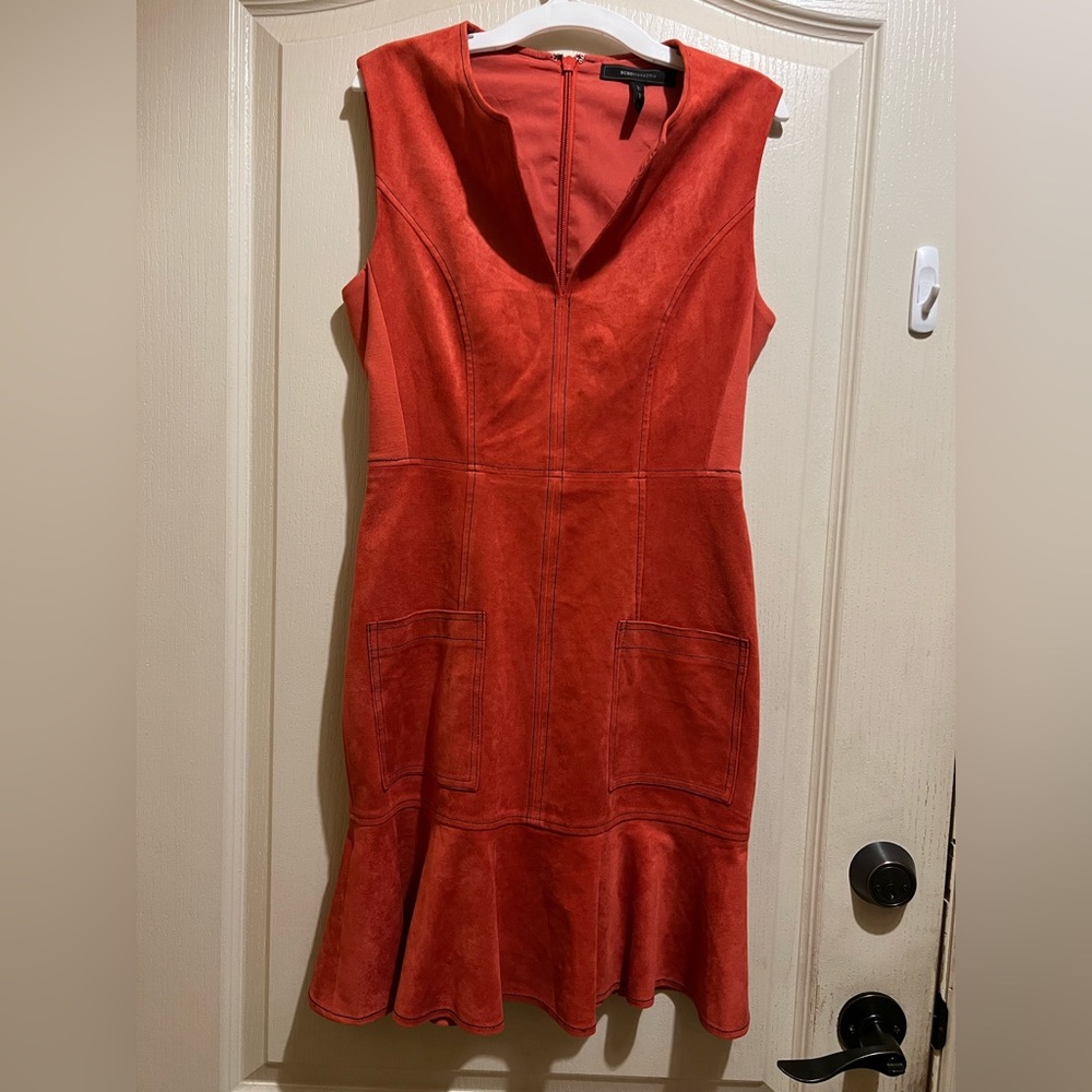 BCBGMAXAZRIA Coral Faux-Suede Dress in Size 2